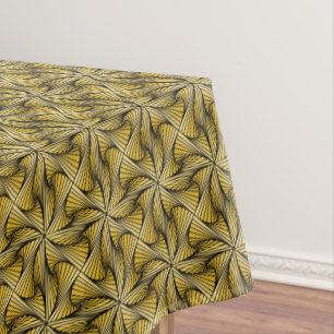 Graphic Geometric 3D Spiral Twist Yellow Tablecloth