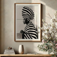 Graphic Glamour: Striped Avant-Garde Portrait