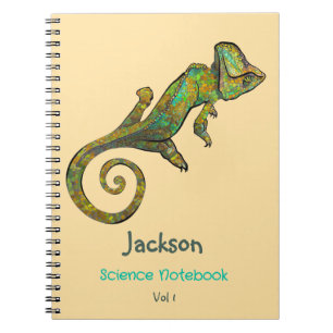 Graphic Green Lizard Named School Subject Notebook