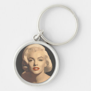 Graphic Grey Marilyn Key Ring
