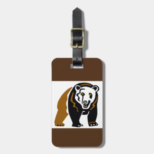 Graphic GRIZZLY Bear  - Wildlife - Brown Luggage Tag
