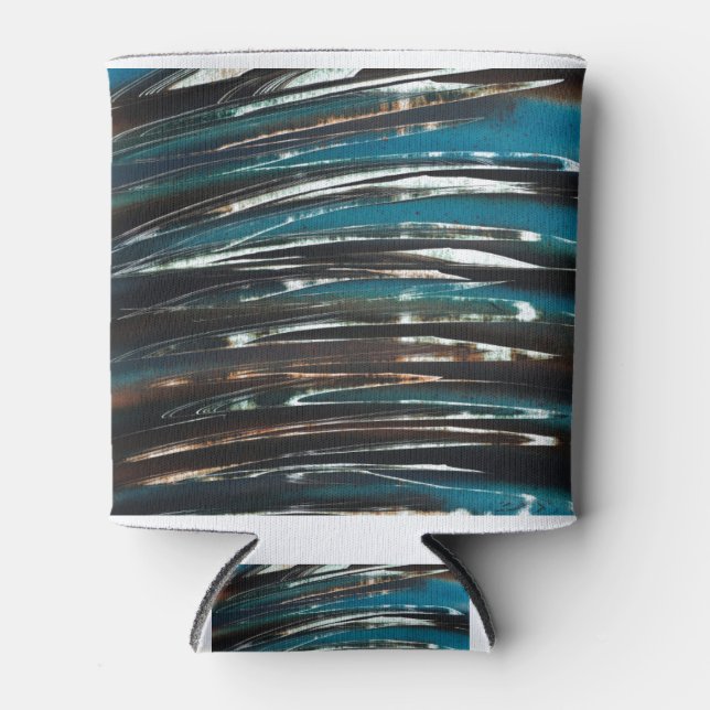 Graphic Grunge Wave Can Cooler (Front)