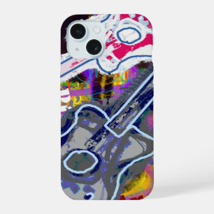 graphic guitars rock music iPhone 15 case