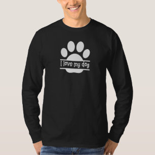 Graphic I Love My Dog Paw Print T-Shirt