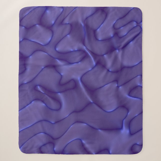 Graphic illustration - liquid pattern blue color.  sherpa blanket (Front)