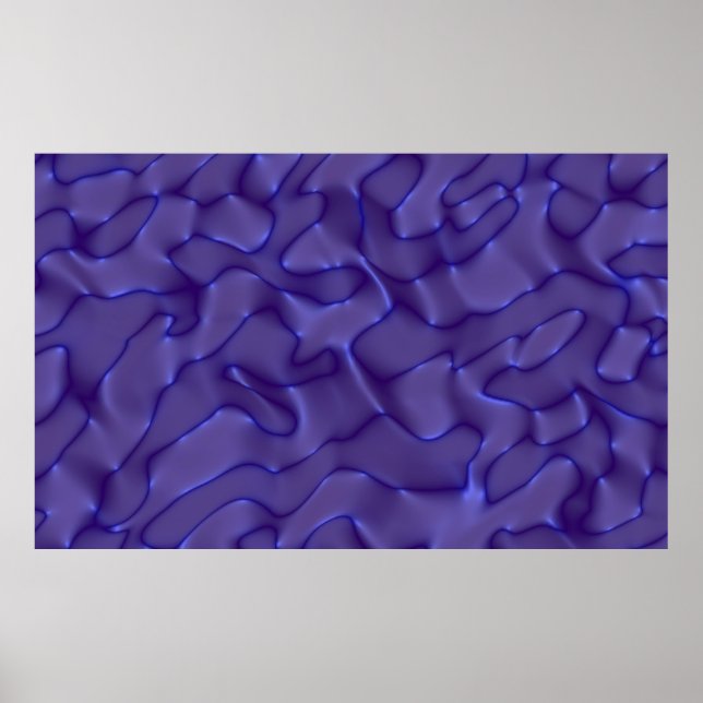 Graphic illustration - liquid pattern blue colour. poster (Front)