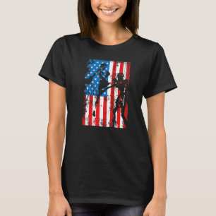 Graphic Jiu Jitsu Apparel Cool US Flag Jiu Jitsu T-Shirt