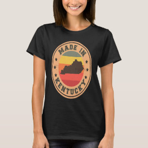 Graphic Kentucky US State Map Vintage Retro Stripe T-Shirt