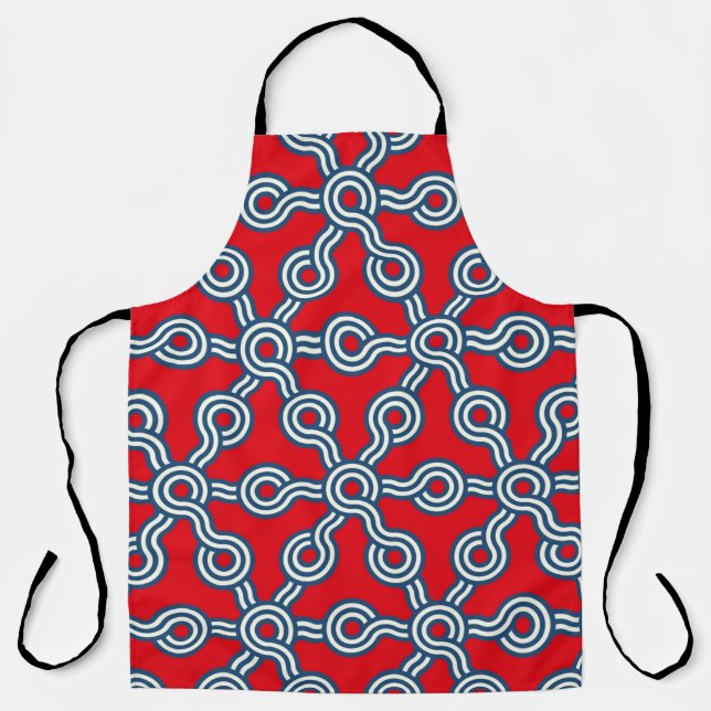 graphic lattice seamless pattern with hexagons gri apron (Front)