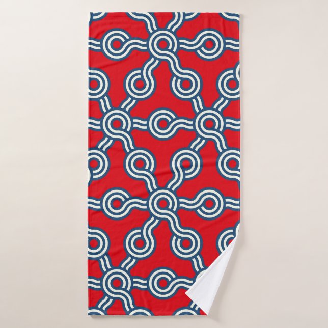 graphic lattice seamless pattern with hexagons gri bath towel (Bath Towel)