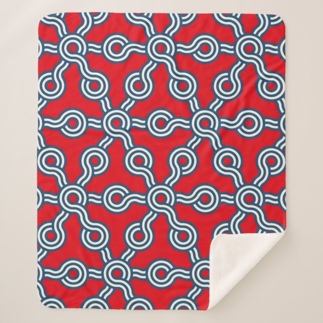 graphic lattice seamless pattern with hexagons gri sherpa blanket (Front)