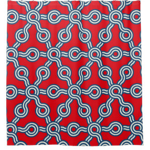 graphic lattice seamless pattern with hexagons gri shower curtain