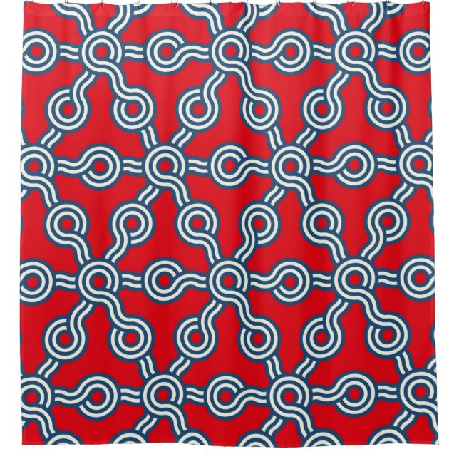 graphic lattice seamless pattern with hexagons gri shower curtain (Front)