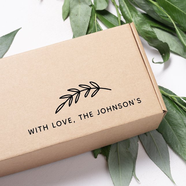 Graphic Leaves Branch With Love Family Name Self-inking Stamp (Graphic Leaves Branch With Love Family Name Self-inking Stamp)
