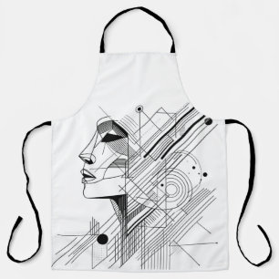 Graphic Line Face  Apron