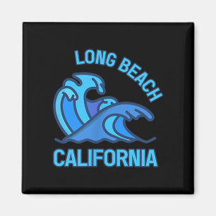 Graphic Long Beach California Pocket Wave Souvenir Magnet
