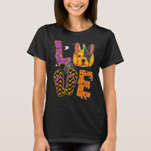 Graphic Love French Bulldog Halloween Pumpkin Dog T-Shirt