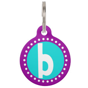Graphic Lowercase Letter B Custom Initial Pet Tag