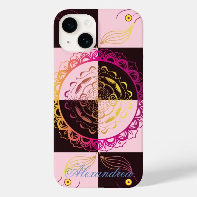 Graphic Mandala Art, Mystic Chequerboard Case-Mate iPhone Case (Back)