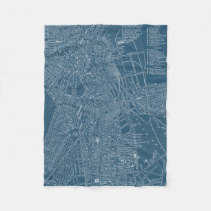 Graphic Map of Boston Fleece Blanket