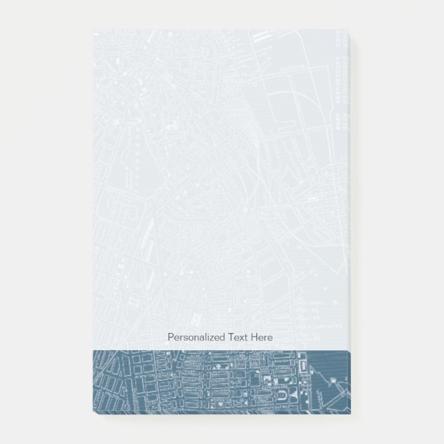 Graphic Map of Boston Post-it Notes (Front)