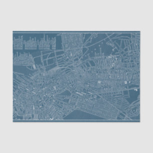 Graphic Map of Boston Tissue Paper