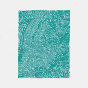 Graphic Map of New York Fleece Blanket