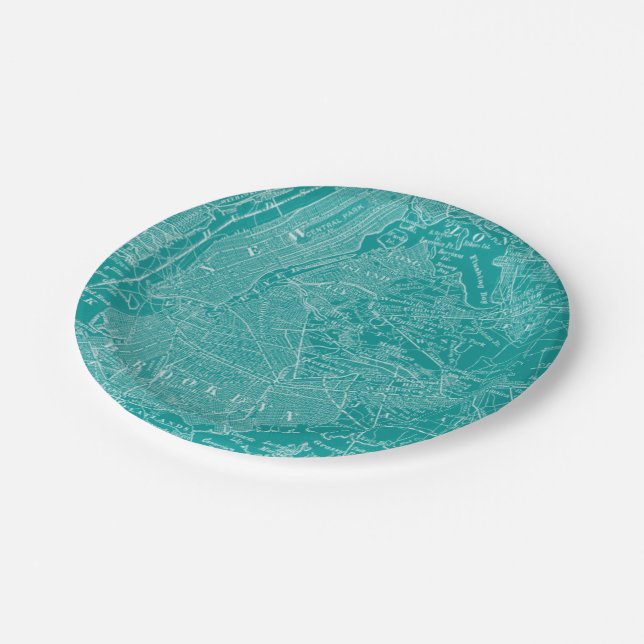 Graphic Map of New York Paper Plate (Angled)