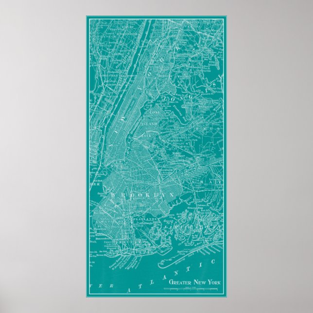 Graphic Map of New York Poster (Front)