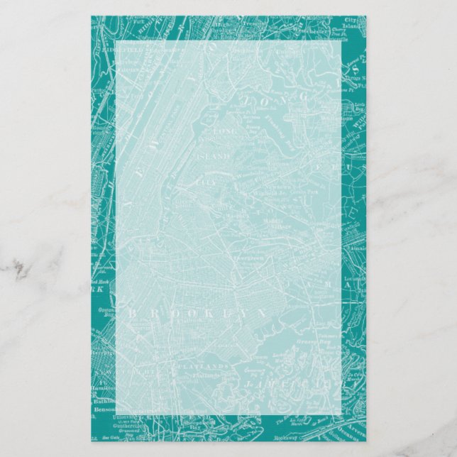 Graphic Map of New York Stationery (Front)