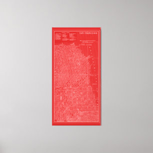 Graphic Map of San Francisco Canvas Print