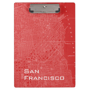 Graphic Map of San Francisco Clipboard
