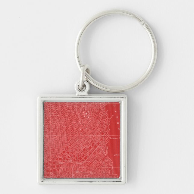 Graphic Map of San Francisco Key Ring (Front)