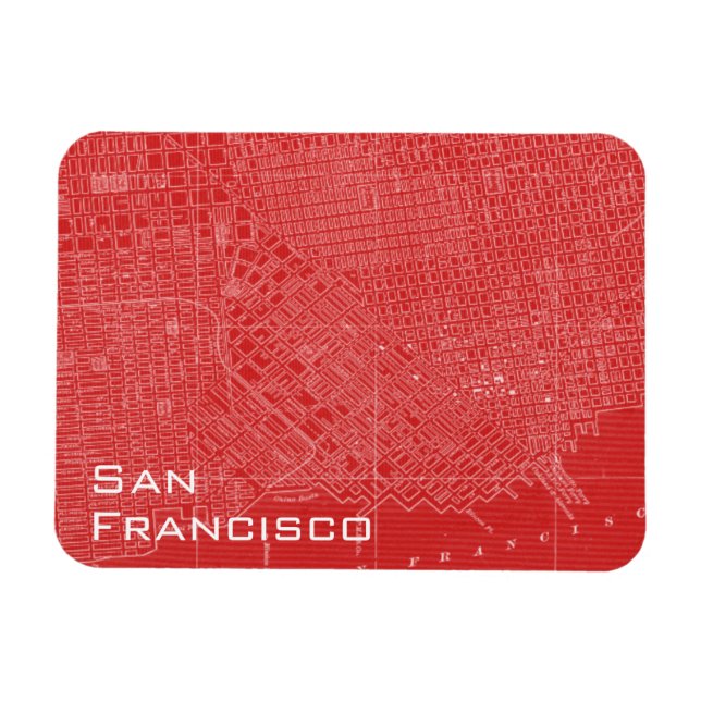 Graphic Map of San Francisco Magnet (Horizontal)
