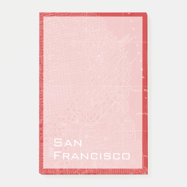 Graphic Map of San Francisco Post-it Notes (Front)