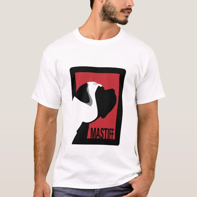 Graphic Mastiff and Words 2-sided T-Shirt (Front)