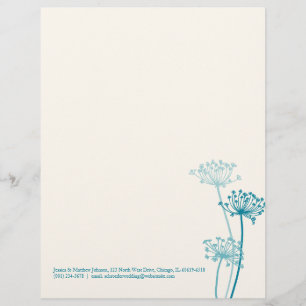 Graphic modern flower cows parsley letterhead