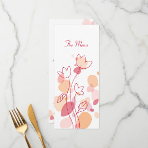 Graphic modern flower petals dinner menu
