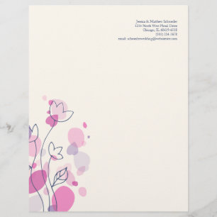 Graphic modern flower petals letterhead