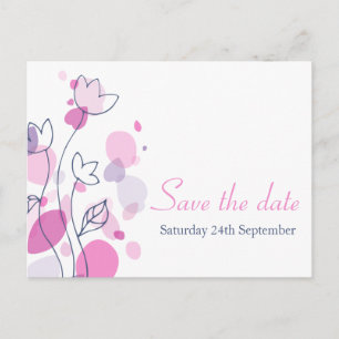 Graphic modern flower petals save the date card