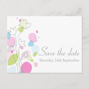 Graphic modern flower petals save the date card