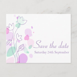 Graphic modern flower petals save the date card