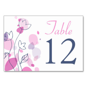 Graphic modern flower petals wedding table numbers