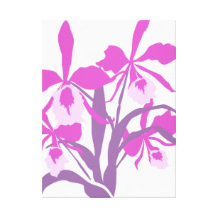 Graphic modern flower purple orchid canvas print