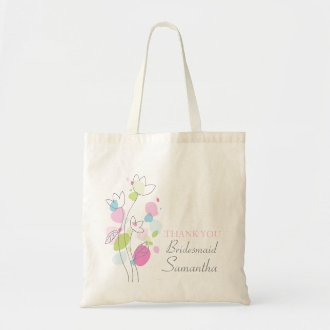 Graphic modern flower wedding bridesmaid bag (Front)