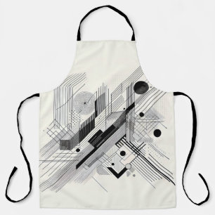 Graphic Monochrome Line  Apron