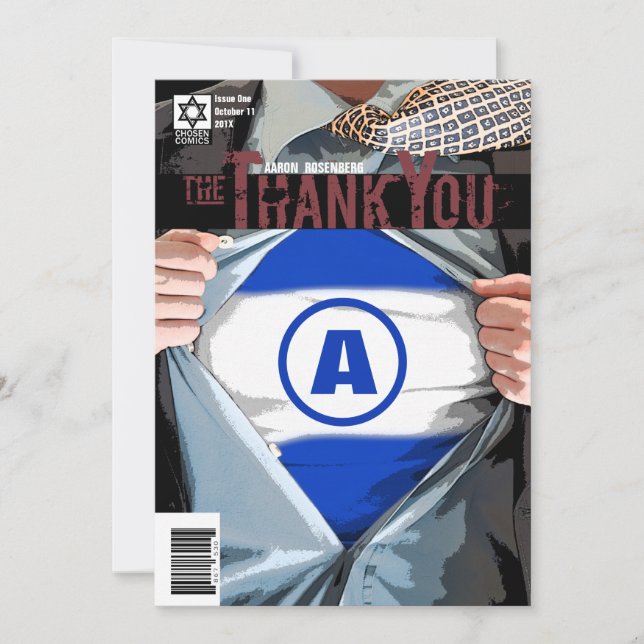 Graphic Novel Bar Mitzvah Thank You Card (Front)