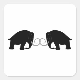 Graphic of 2 Mammoths Square Sticker