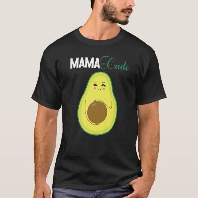 Graphic of Mamacado Papacado for Avocado   2 T-Shirt (Front)