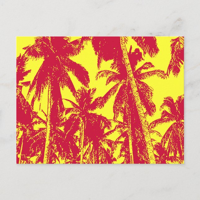 Graphic Palm Trees Design Postcard (Front)